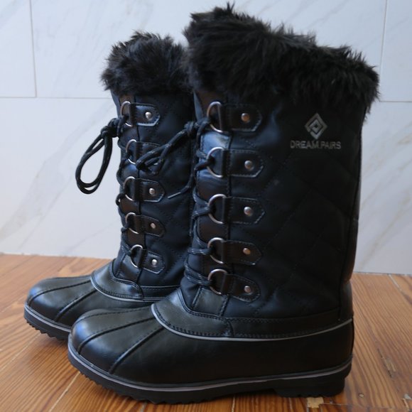 DREAM PAIRS Thinsulate Womens Winter Mid Calf Faux Fur Lined Snow Boots Size 10 - Picture 2 of 11